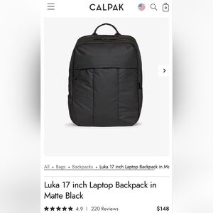 Calpak Luka 17" Backpack in Black